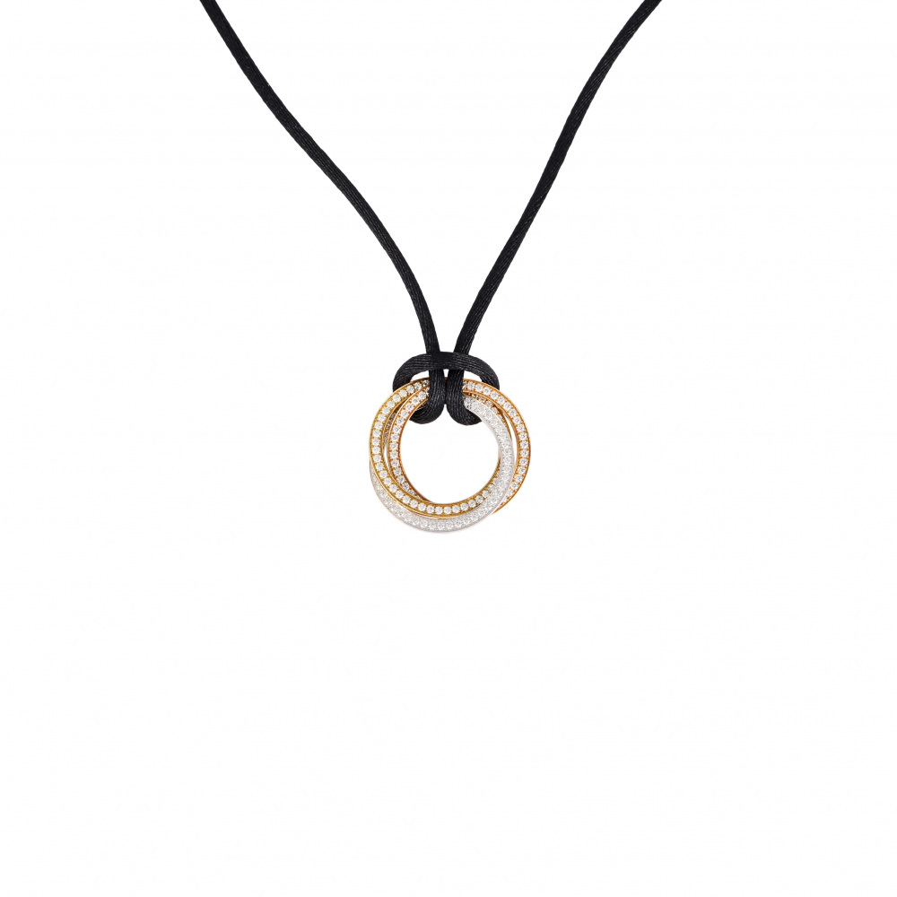 Cartier Trinity Necklace Tri-Gold Diamond N3027000