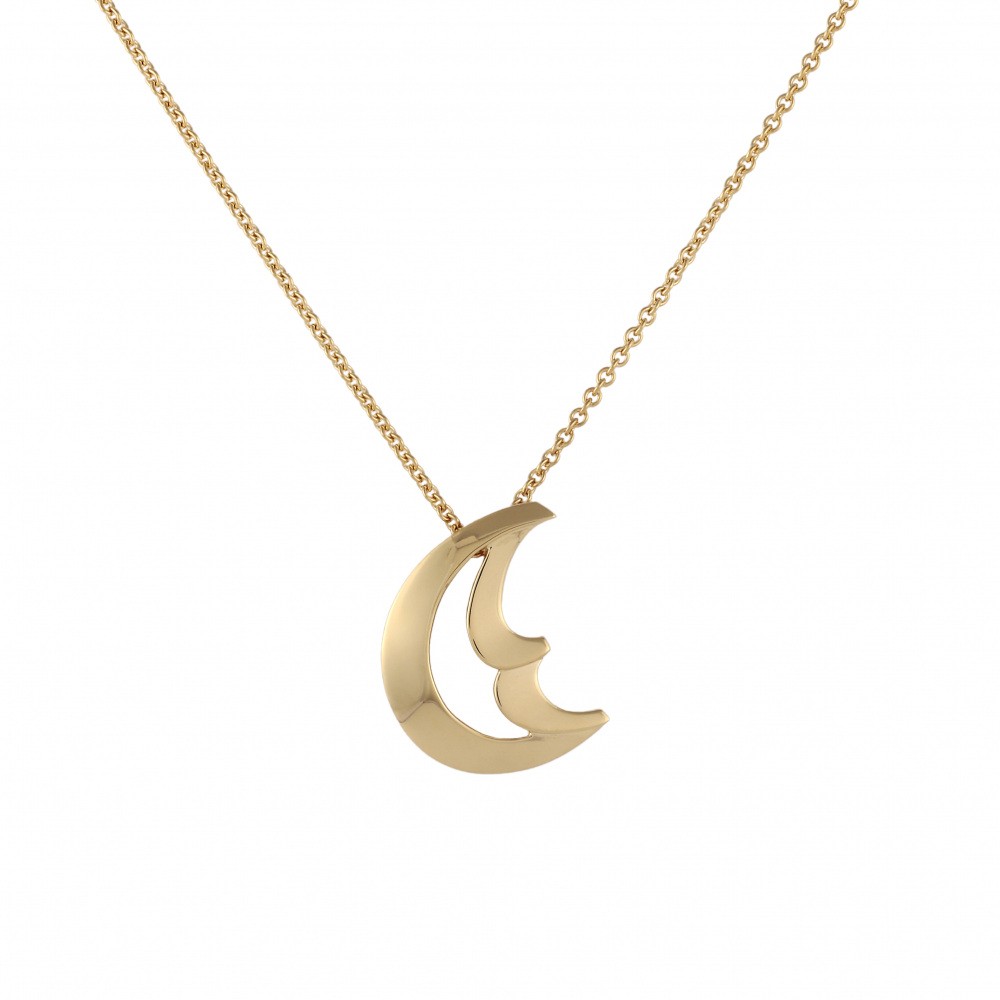 Tiffany & Co. Paloma Picasso Crescent Moon Necklace 18K Yellow Gold