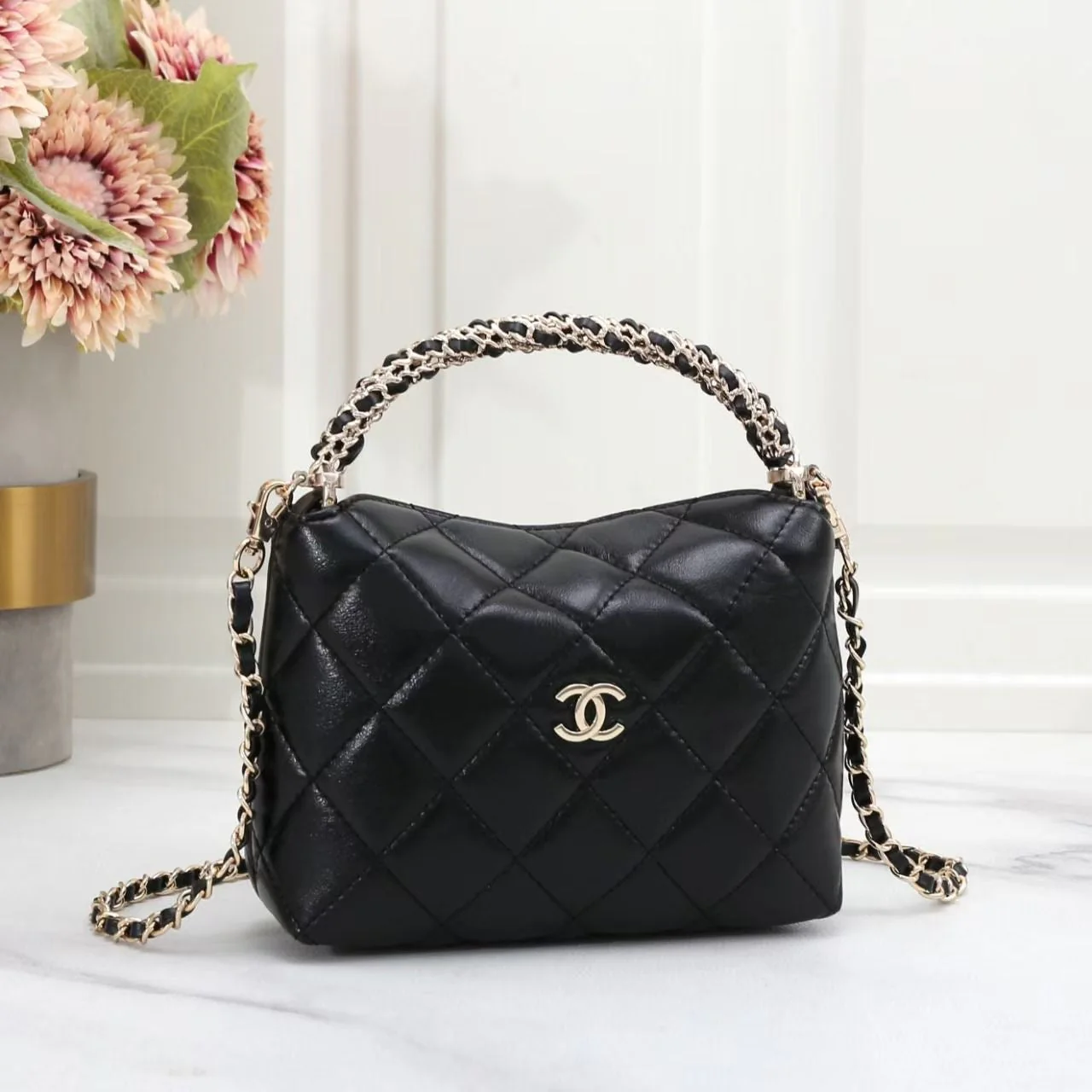 Chanel Bag | 24B Mini Top Handle Bag Chain Black