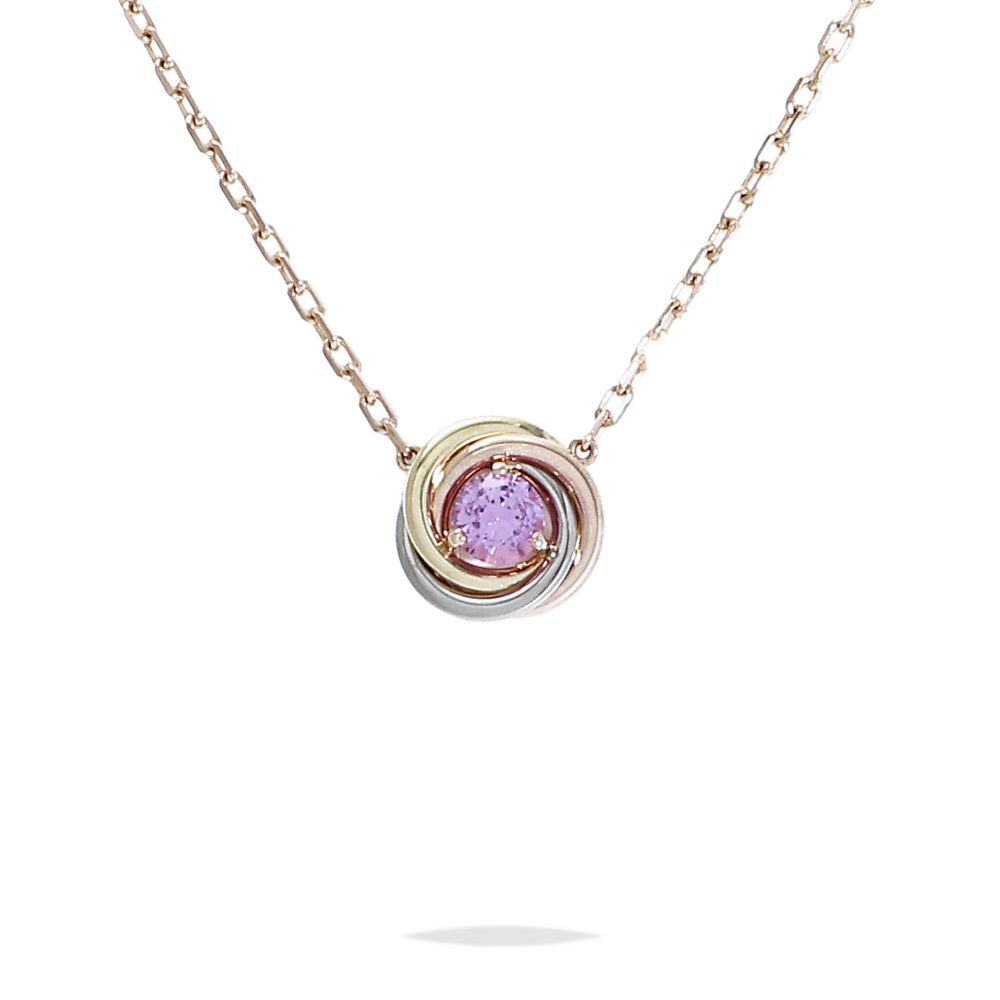 Cartier Trinity Necklace Tri-Gold Sapphire B7225000