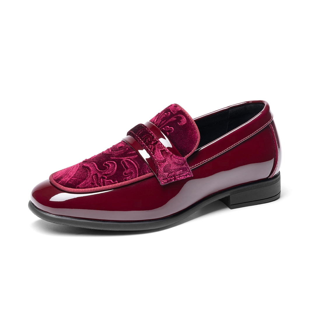Boy's Tuxedo Patent Classic Velvet Loafers