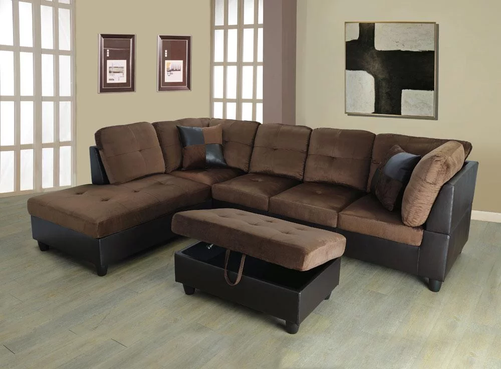 PonLiving Furniture Gazel 103.5'' Sectional Sofa with Storage Ottoman, Right Hand & Left Hand Facing PonLiving Gazel 103.5'' Sectional Sofa with Storage Ottoman, Right Hand & Left Hand Facing