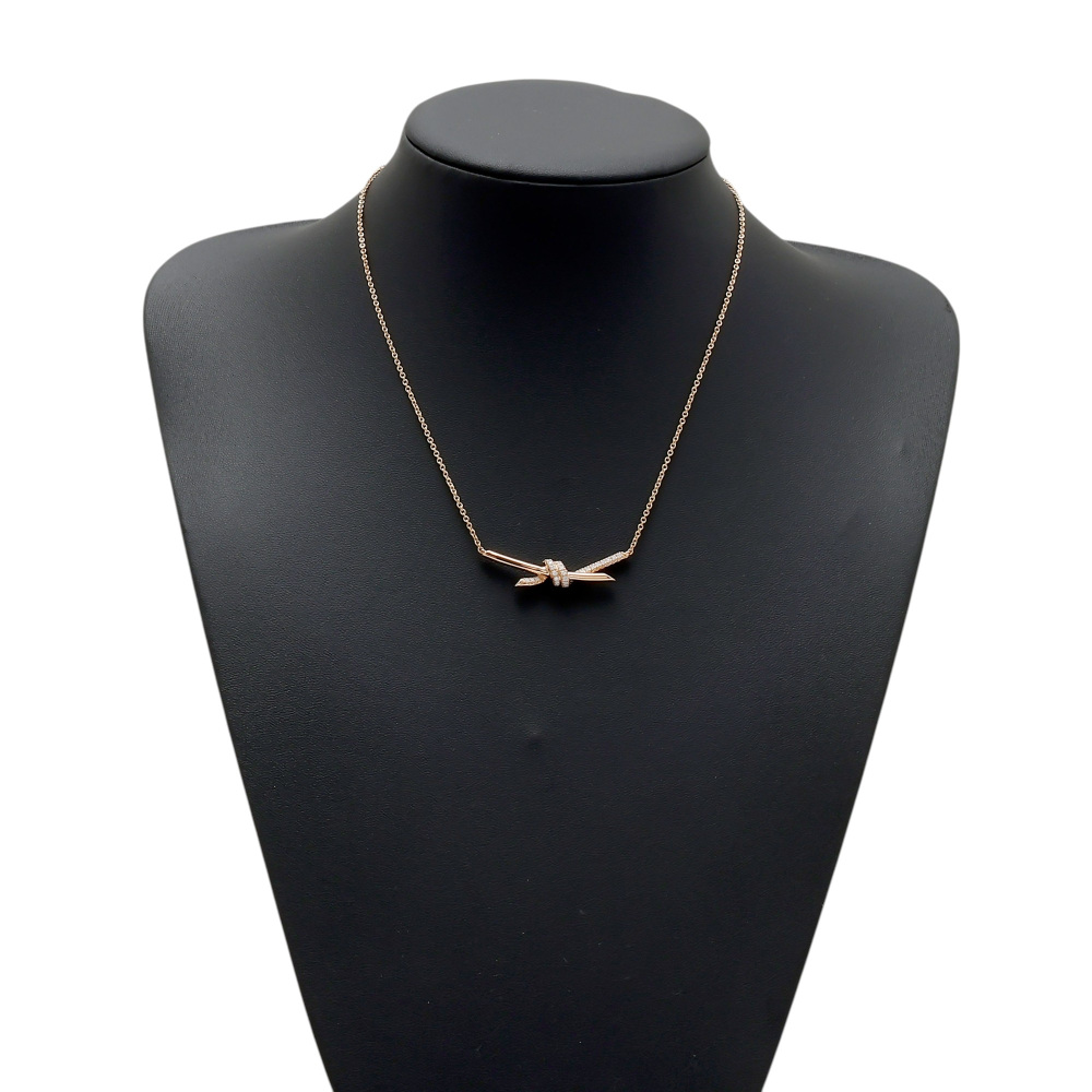 Tiffany & Co. Knot Necklace 18K Rose Gold Diamond 69525857