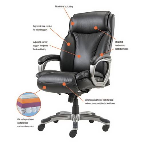 HON Prominent Leather Task Chair Computer Chair Mesh High-Back, Black