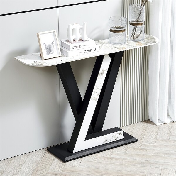 Console Table,Exquisite Shape Design w/ Adjustable Foot Pads
