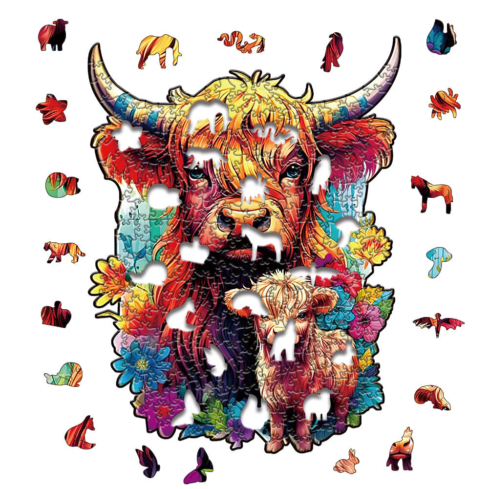 Animal Wooden Puzzle-Lovely Cattle