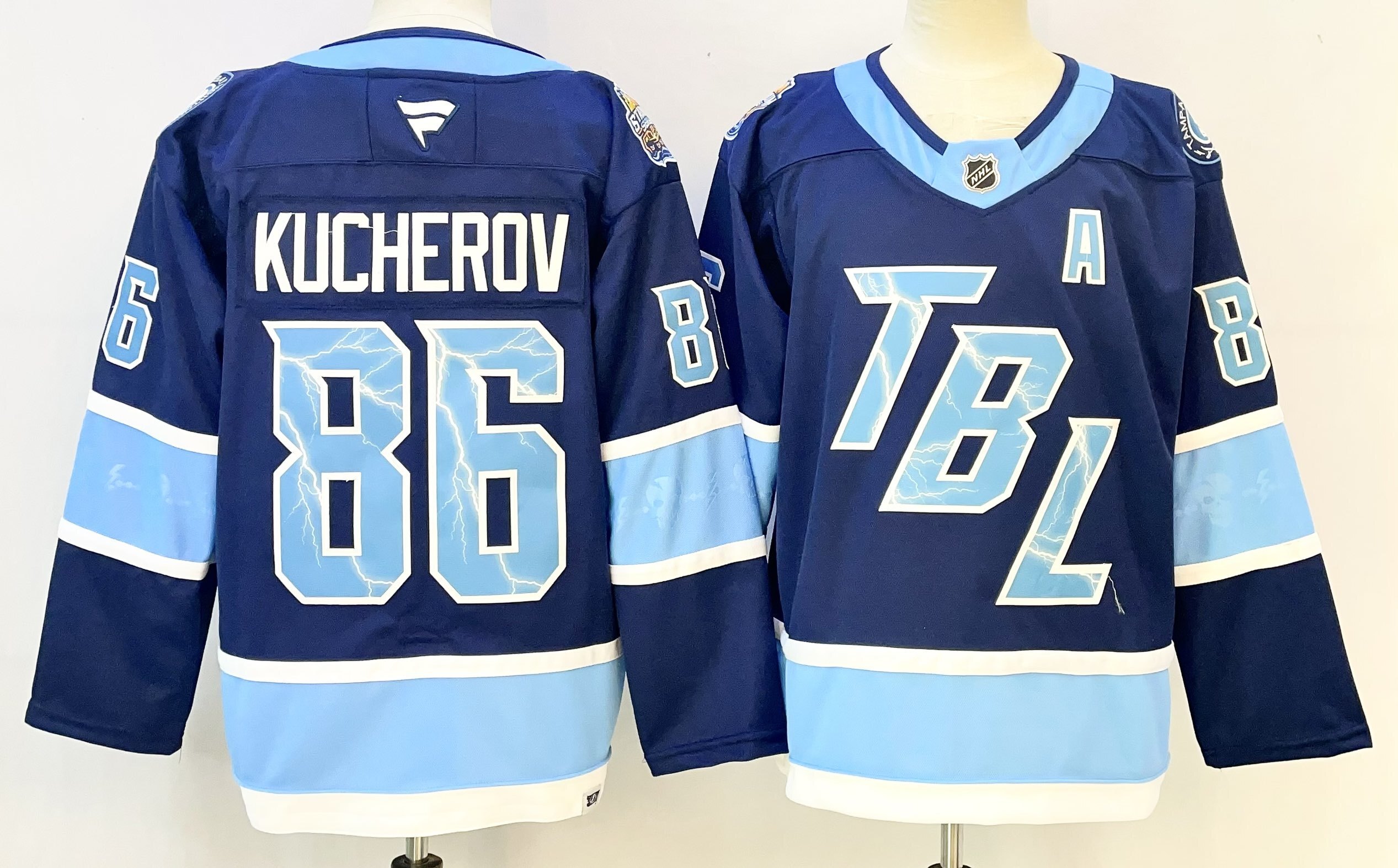 Men's Tampa Bay Lightning Nikita Kucherov #86 Fanatics Blue Premium Player Jersey