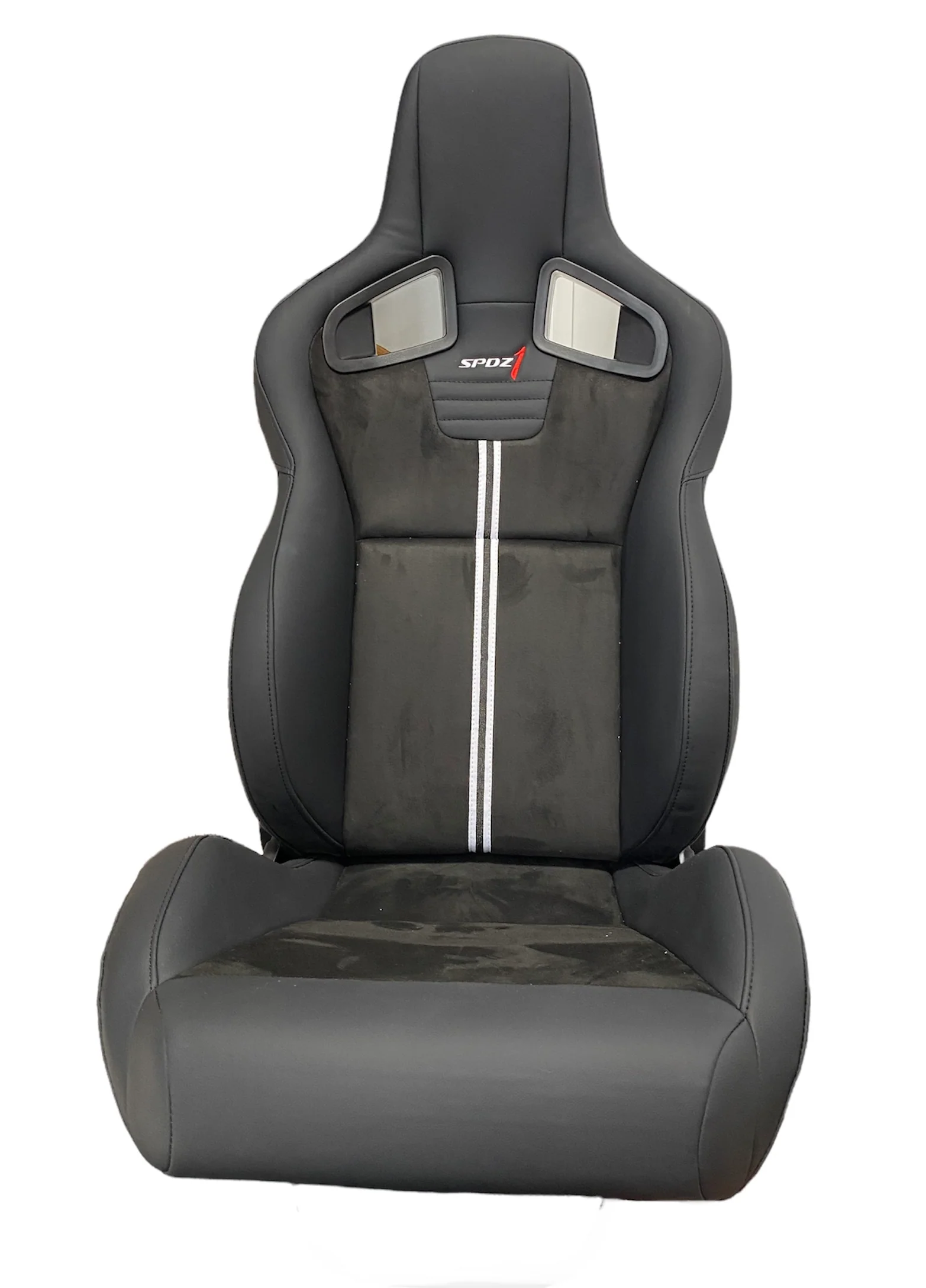SPDZ1 GT1 Racing Seats Black Leather/Black Suede/Double Stripe