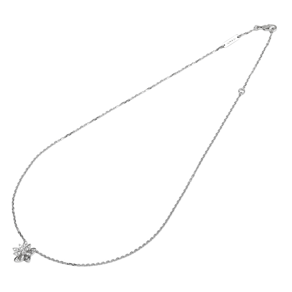 Van Cleef & Arpels Lotus Necklace 18K White Gold Diamond VCARP0ZW00