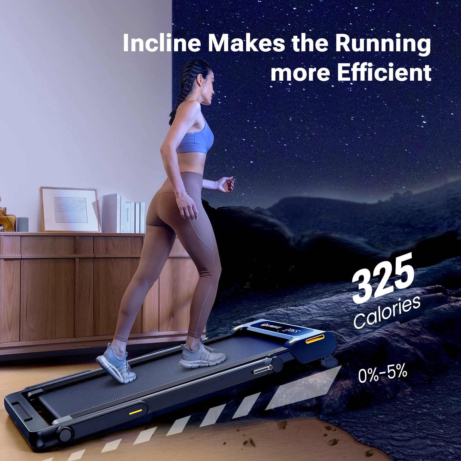 UREVO Folding Treadmill with 5% Incline, 2.5HP Under Desk Treadmill 265lbs Weight Capacity with Remote Control for Home Office Workouts