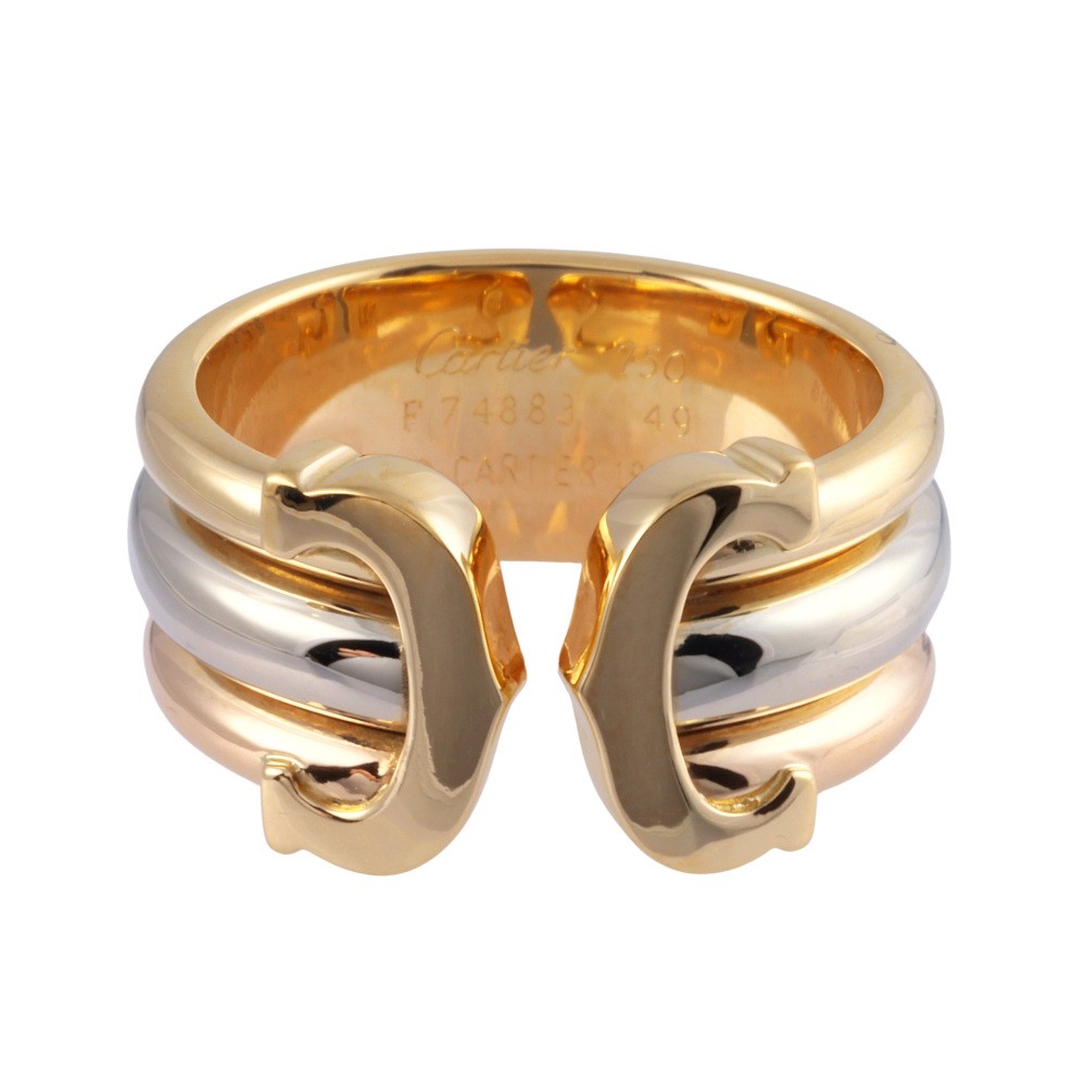 Cartier 2C Trinity Ring Tri-Gold