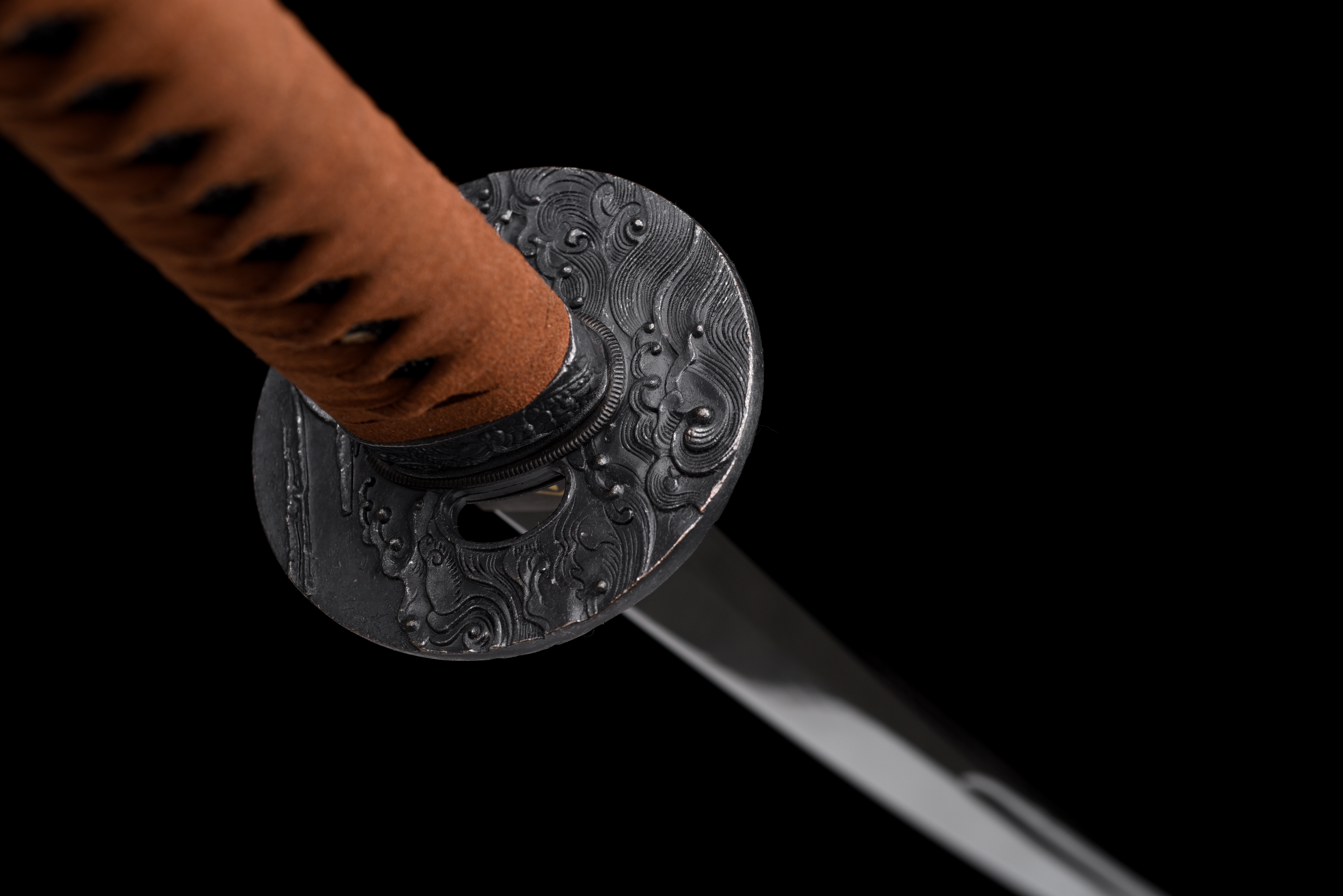 Black Wave Katana – Manganese Steel, Black Baked, Full Tang