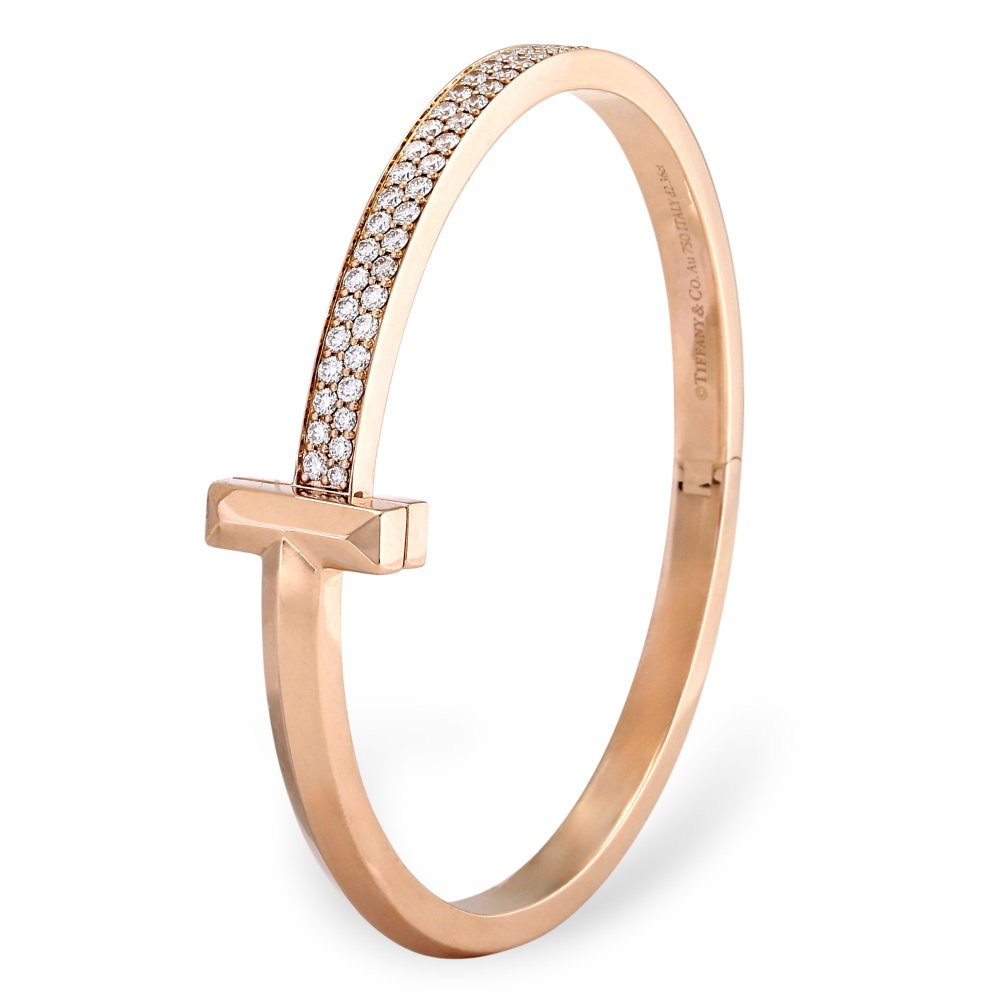 Tiffany & Co. Tiffany T One Bracelet 18K Rose Gold Diamond