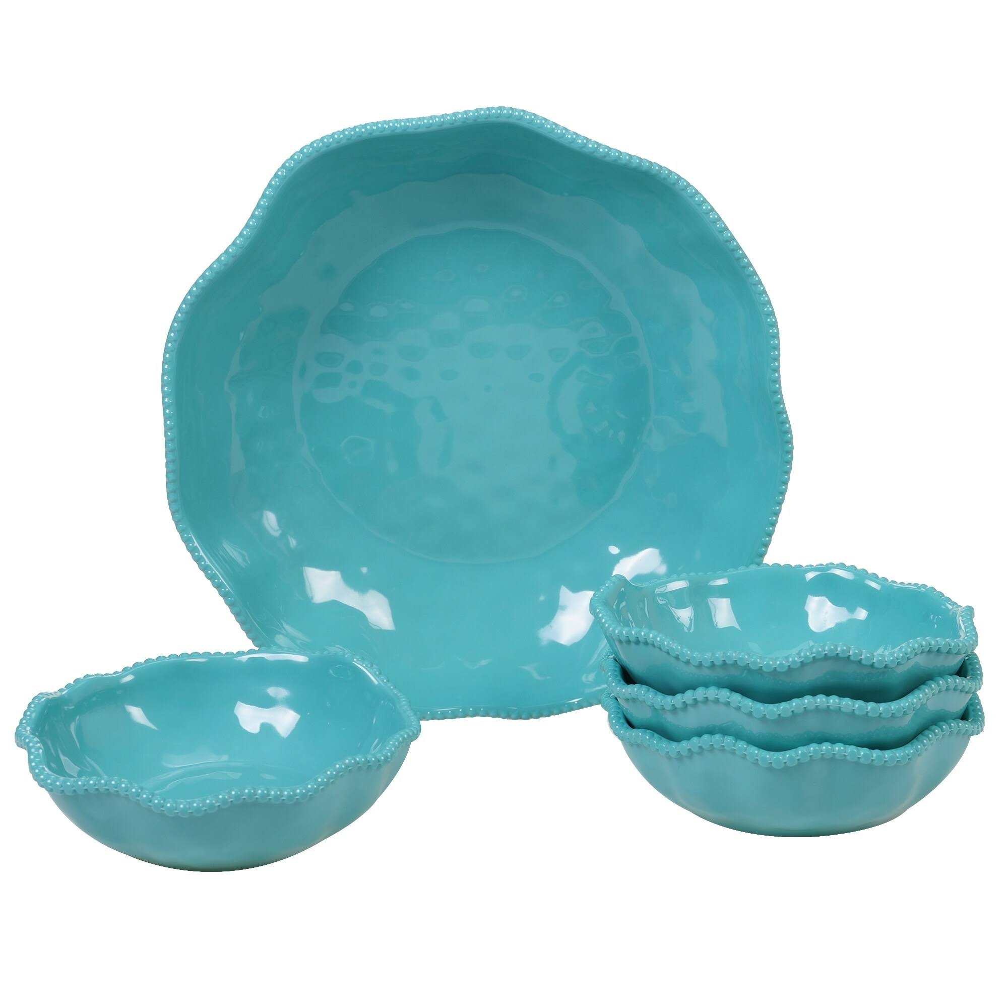 Certified International Perlette Melamine Cream Salad/Serving Set of 5
