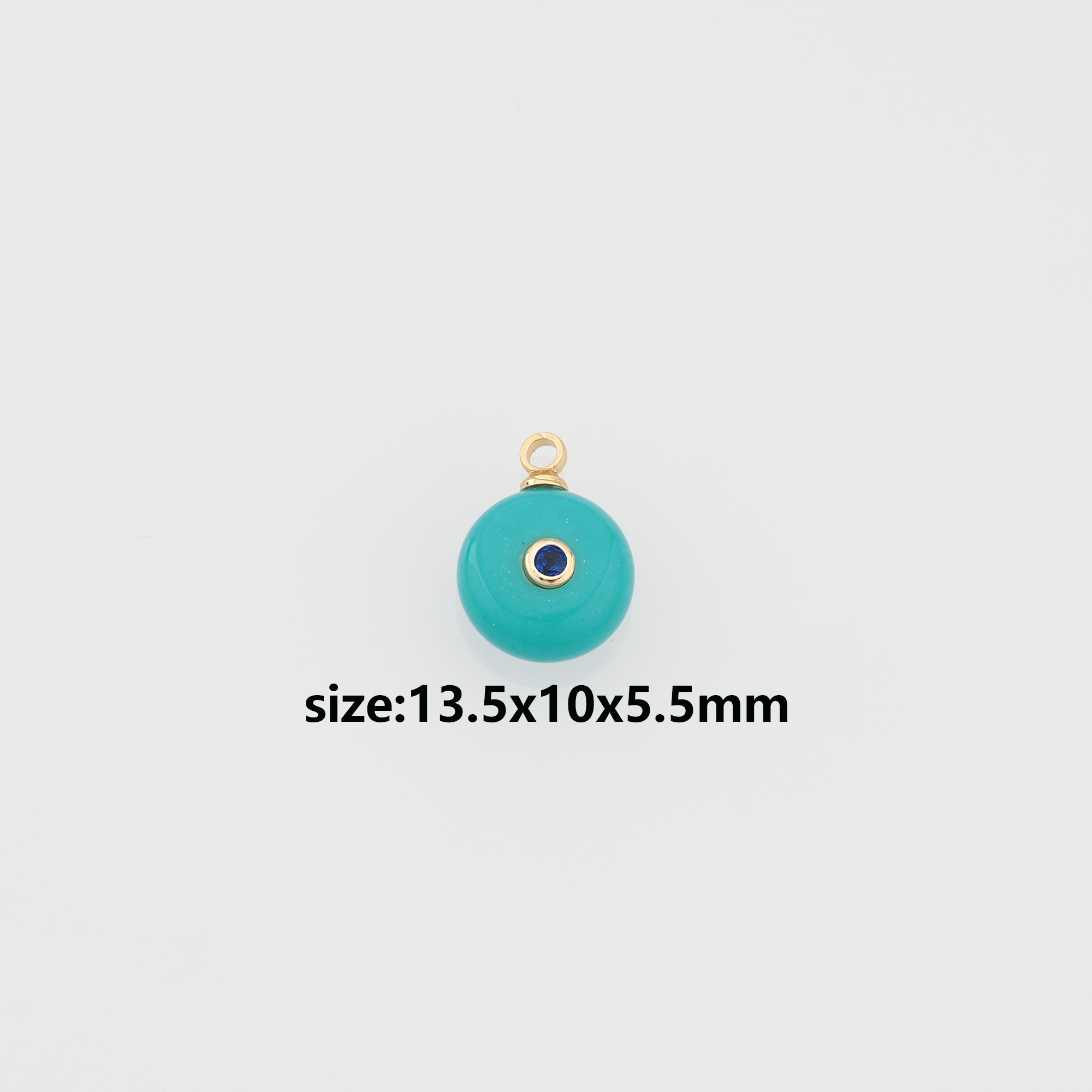 18K Gold Filled Round Pendant,Natural Stone Earrings Necklace for DIY Jewelry Making Supply