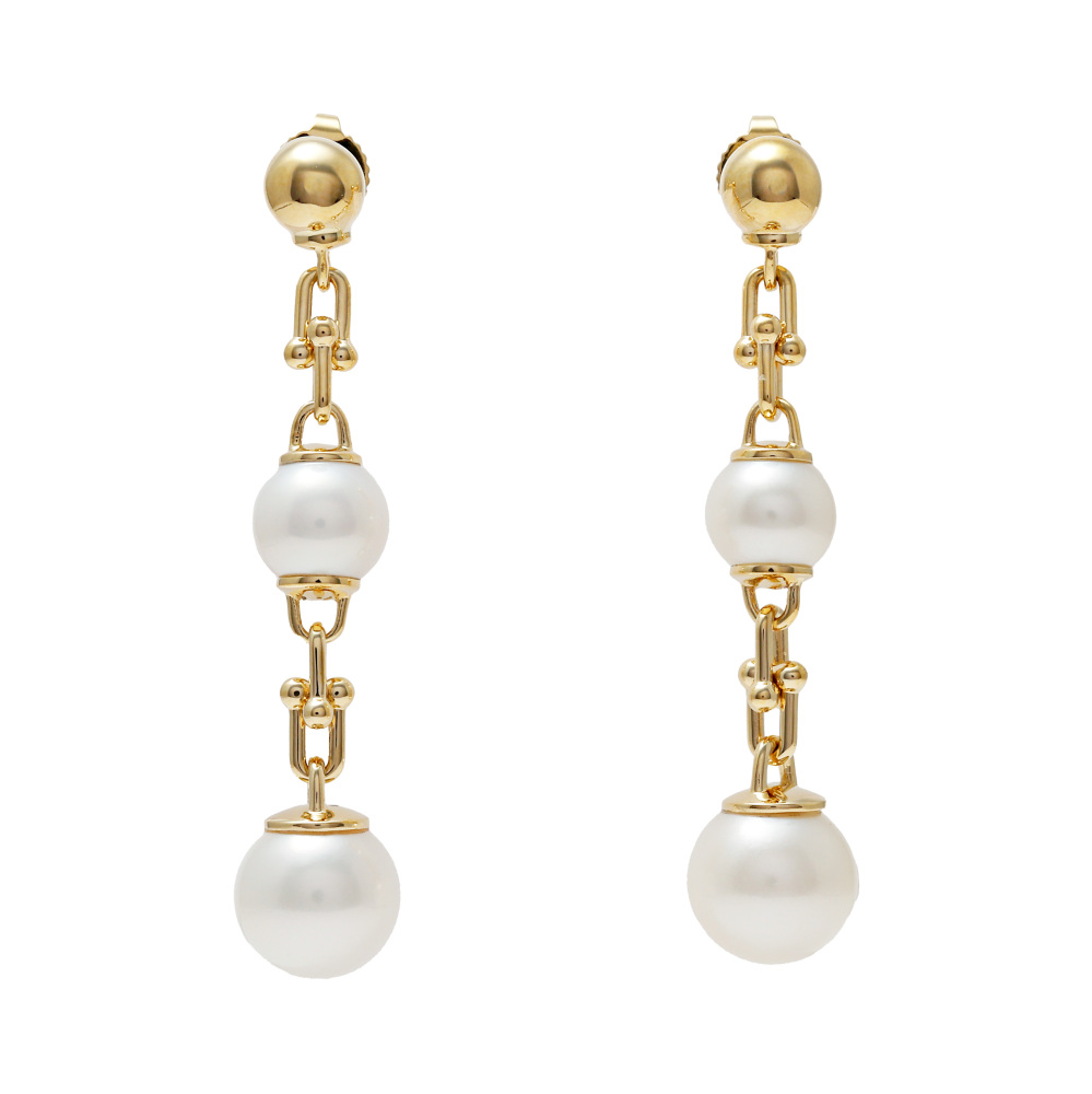 Tiffany & Co. Hardware Triple Drop Link Earrings 18K Yellow Gold 70607107