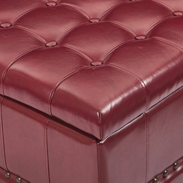 Caldwell Storage Ottoman Bonded Leather Inspired By Bassett