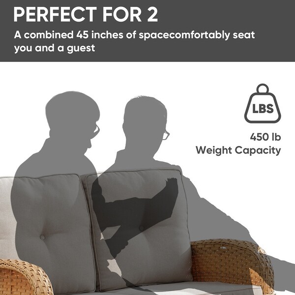 Patio Furniture Wicker Loveseat Sofa
