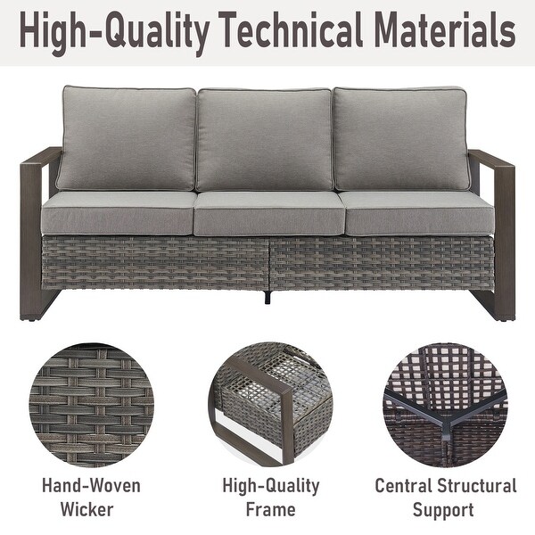 Patio Sofa Wicker High Back Sofa