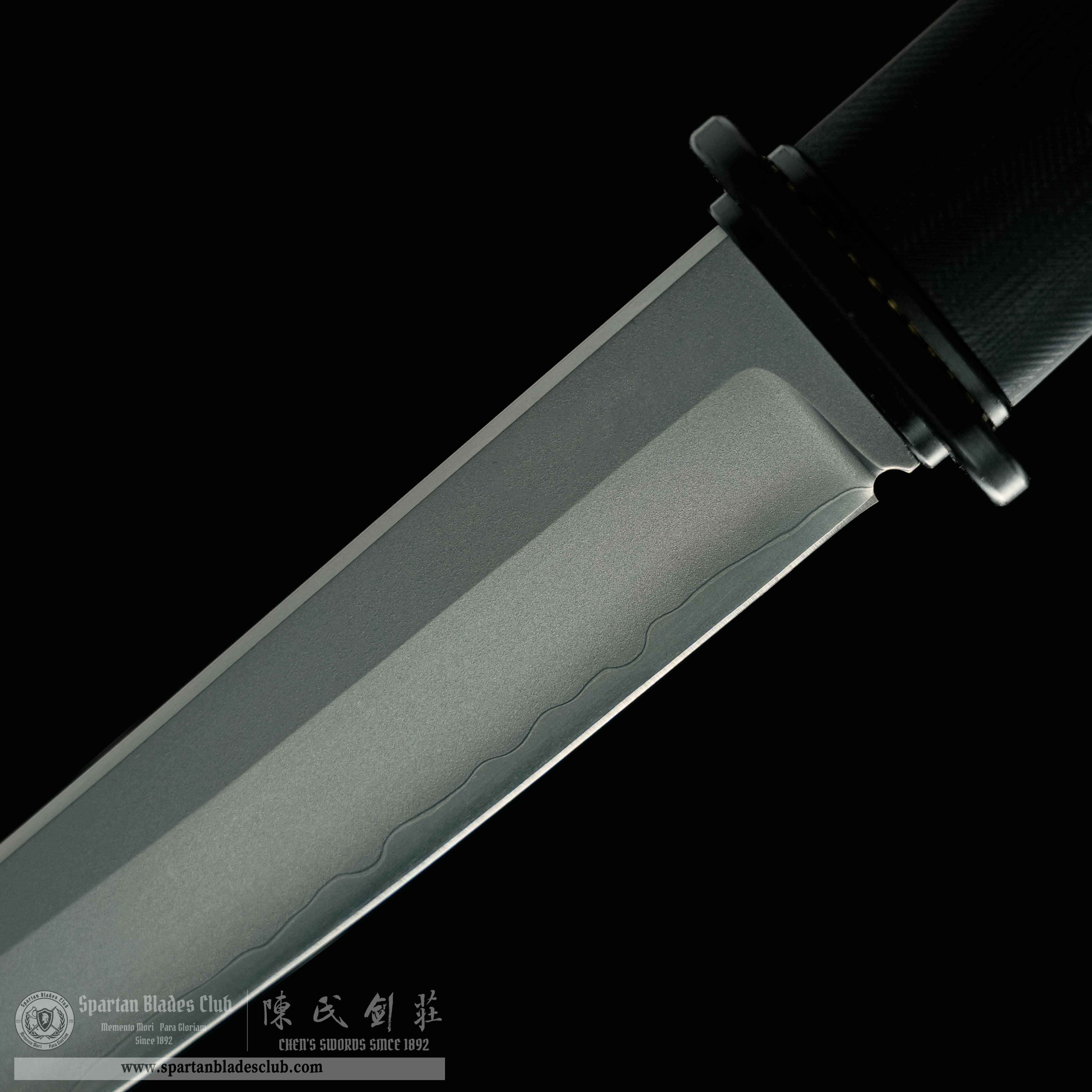 HR02 | Nether Blade | Tactical Sword | San Mai 440C Core & 3Cr18 Cladding | Satin Steel Finish  | Tactical Tanto Fixed Blade | Black | Full Tang | Battle-ready | Spartan Blades Club (陳氏劍莊 CHEN'S SWORDS 1892) - Spartan Blades Club - 陳氏劍莊1892