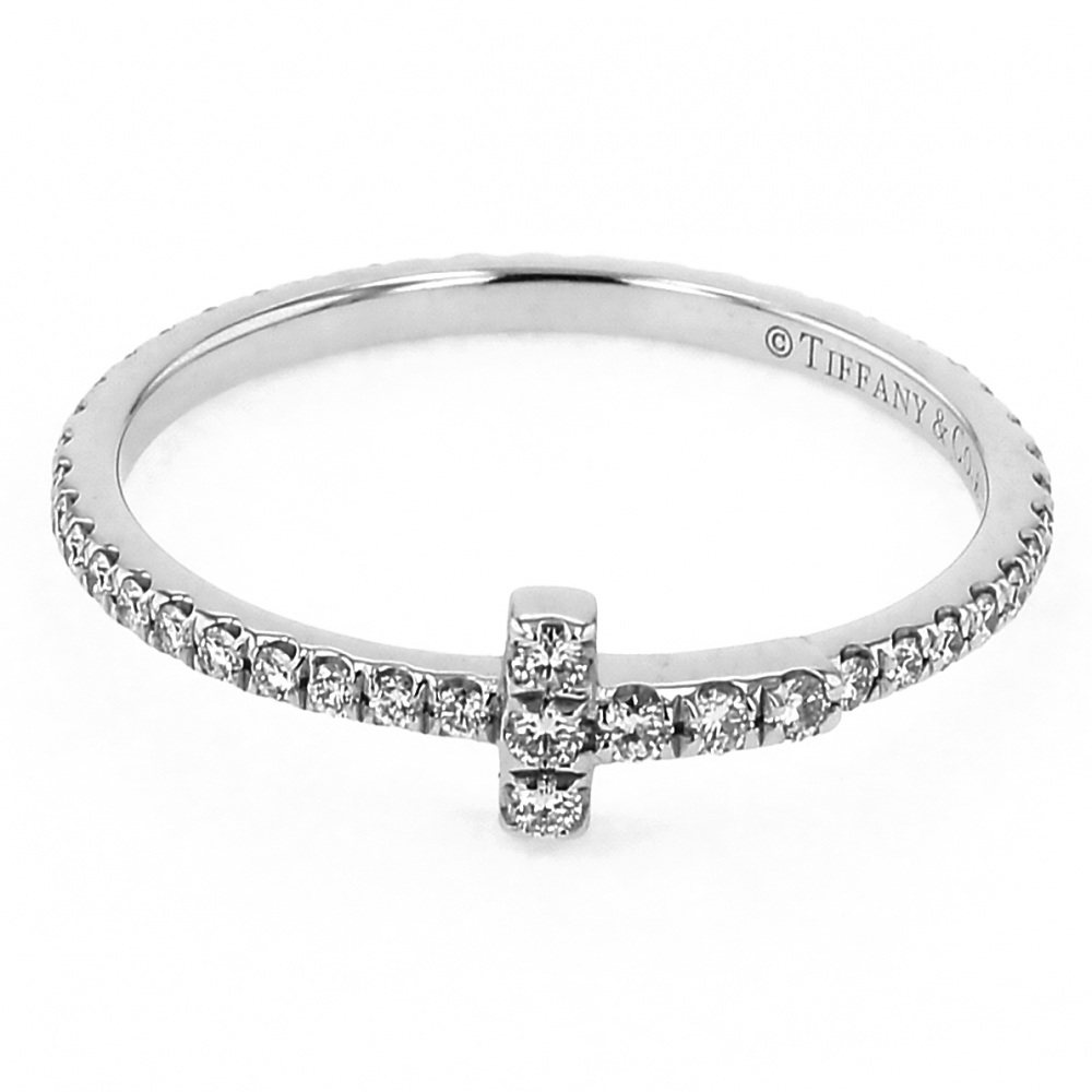 Tiffany & Co. Tiffany T Wire #9 Ring 18K White Gold Diamond
