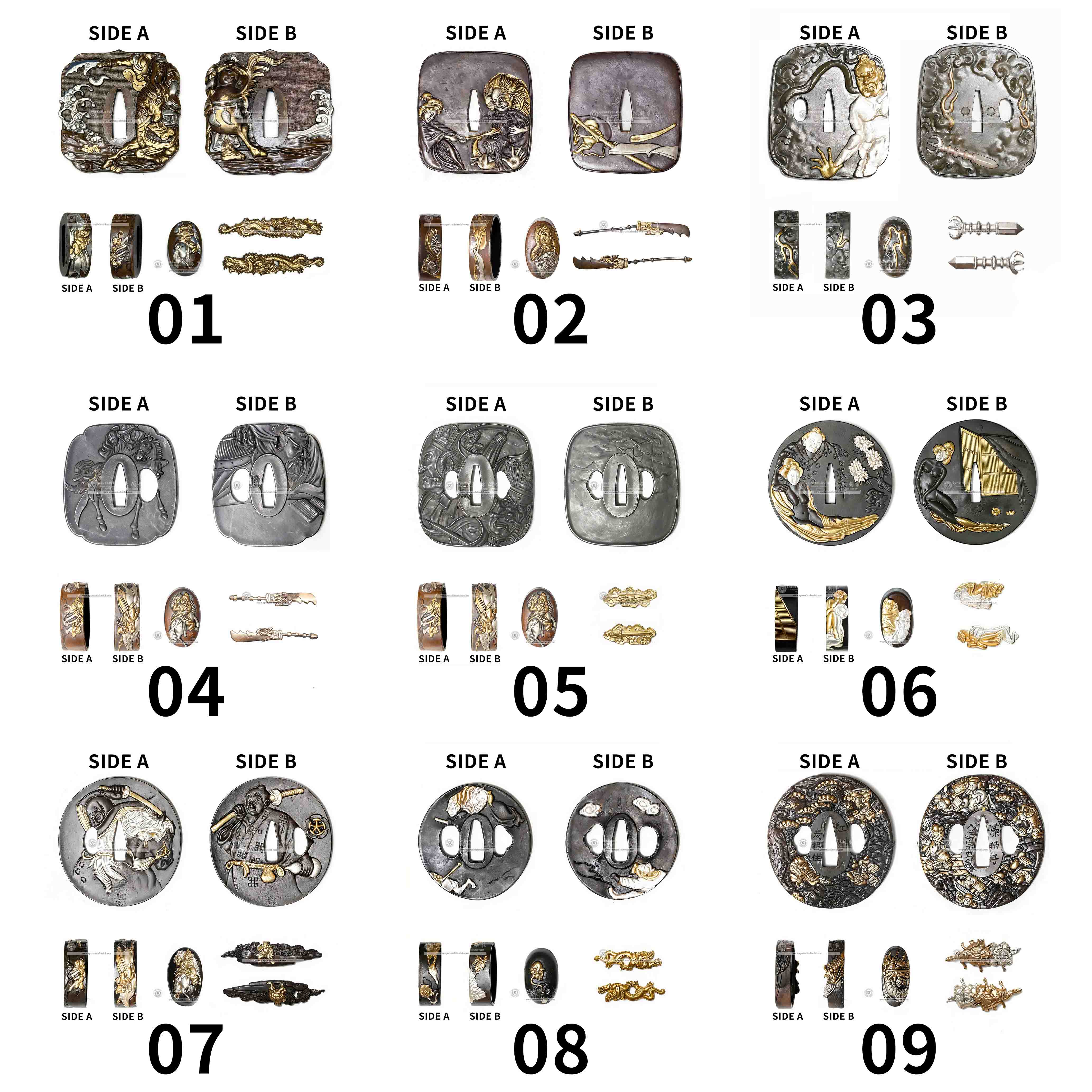 Custom Your Katana | Character | Complete Set Fittings (Brass Gilded) | Spartan Blades Club | CHEN'S SWORDS 1892 - Spartan Blades Club - 陳氏劍莊1892
