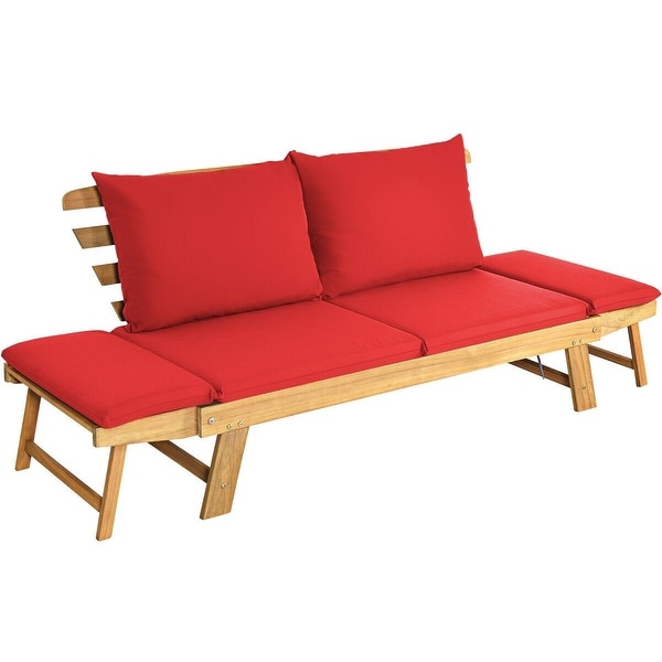 Adjustable Patio Convertible Sofa with Thick Cushion