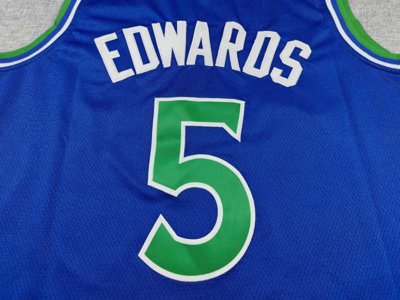 Men's Minnesota Timberwolves Anthony Edwards #5 Blue Swingman Jersey - Icon Edition