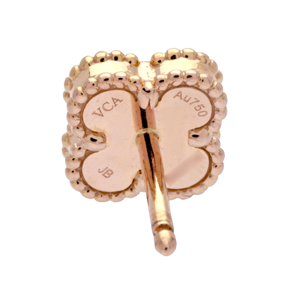 Van Cleef & Arpels Sweet Alhambra Carnelian Earrings 18K Rose Gold VCARN6BO00