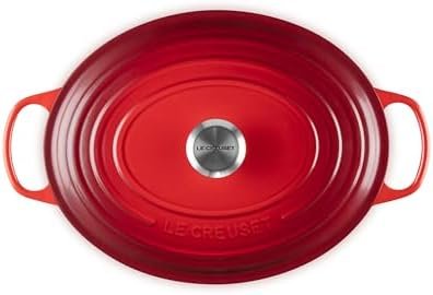 Enameled Cast Iron Signature Oval Dutch Oven, 8 qt., Cerise
