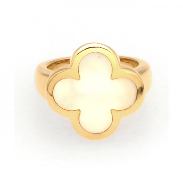 Van Cleef & Arpels Pure Alhambra Ring 18K Yellow Gold Diamond