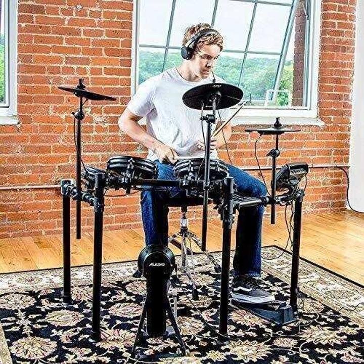 alesis-drums-nitro-mesh-kit-Eight Piece All Mesh Electronic Drum Kit With Super Solid Aluminum Rack, 385 Sounds, 60 Play Along Tracks, Connection Cables, Drum Sticks & Drum Key Included