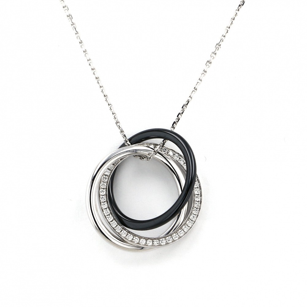 Cartier Trinity Diamond Necklace 18K White Gold