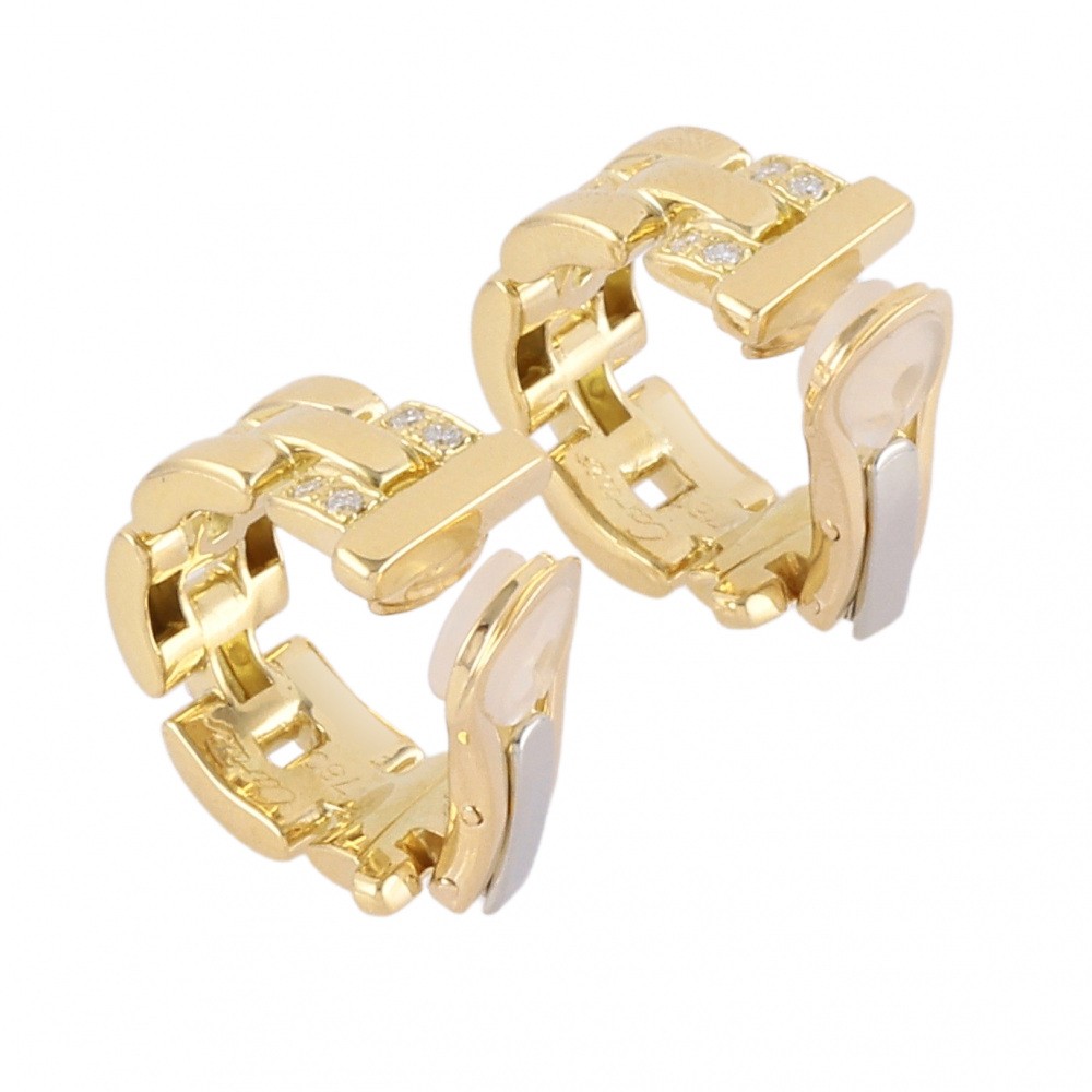 Cartier Mayon Pantale Earrings 18K Yellow Gold Diamond