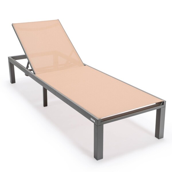Aluminum Beach Pool Sun Lounge Chair Sling Mesh Fabric Reclining Stackable Lounger Chair