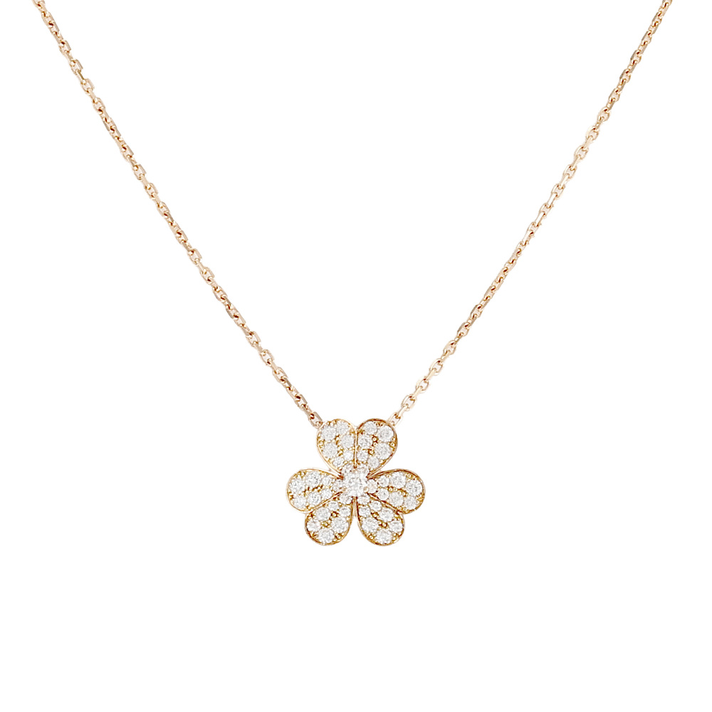 Van Cleef & Arpels Frivole Necklace 18K Rose Gold Diamond VCARP7RL00