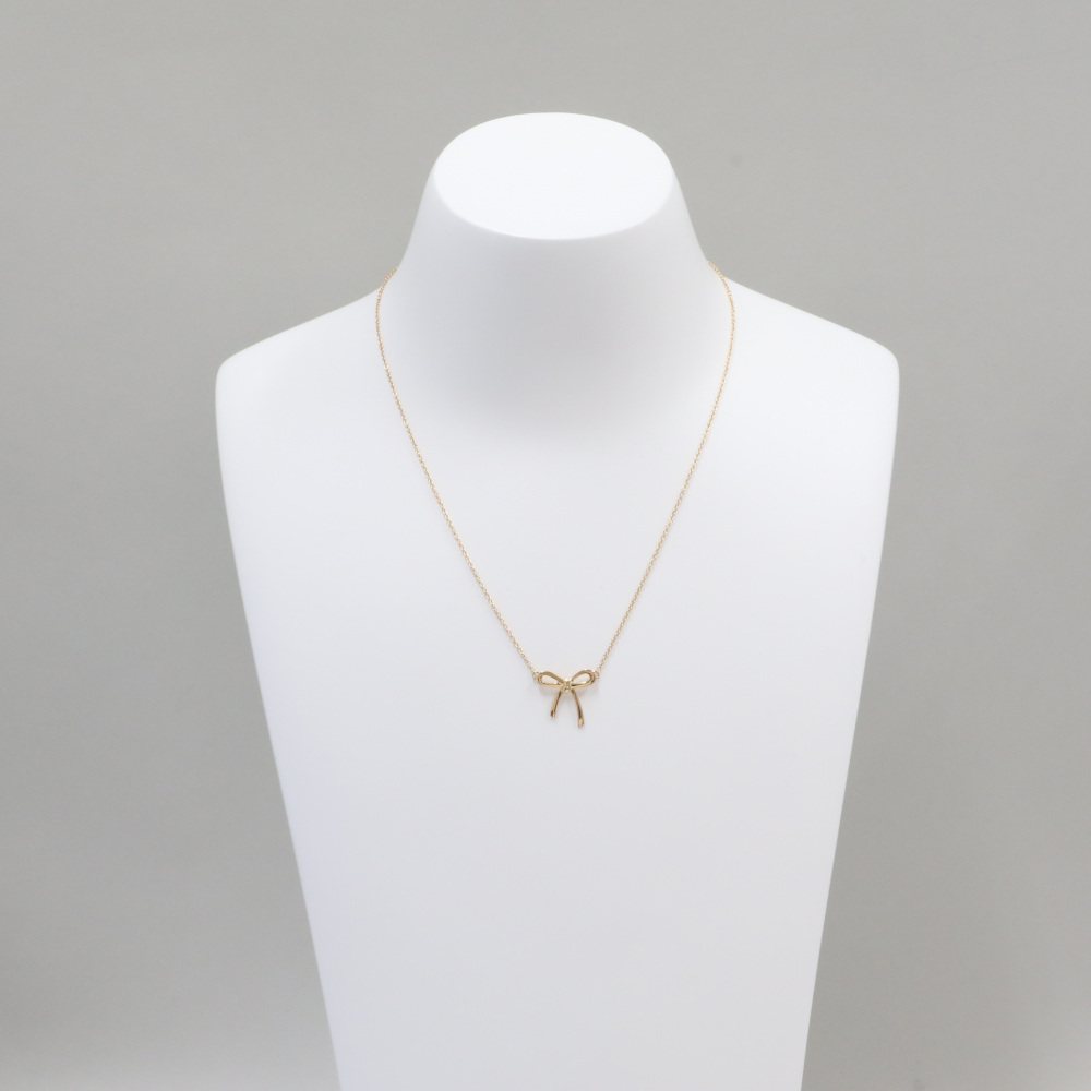 Tiffany & Co. Tiffany Bow Ribbon Necklace K18PG Pink Gold