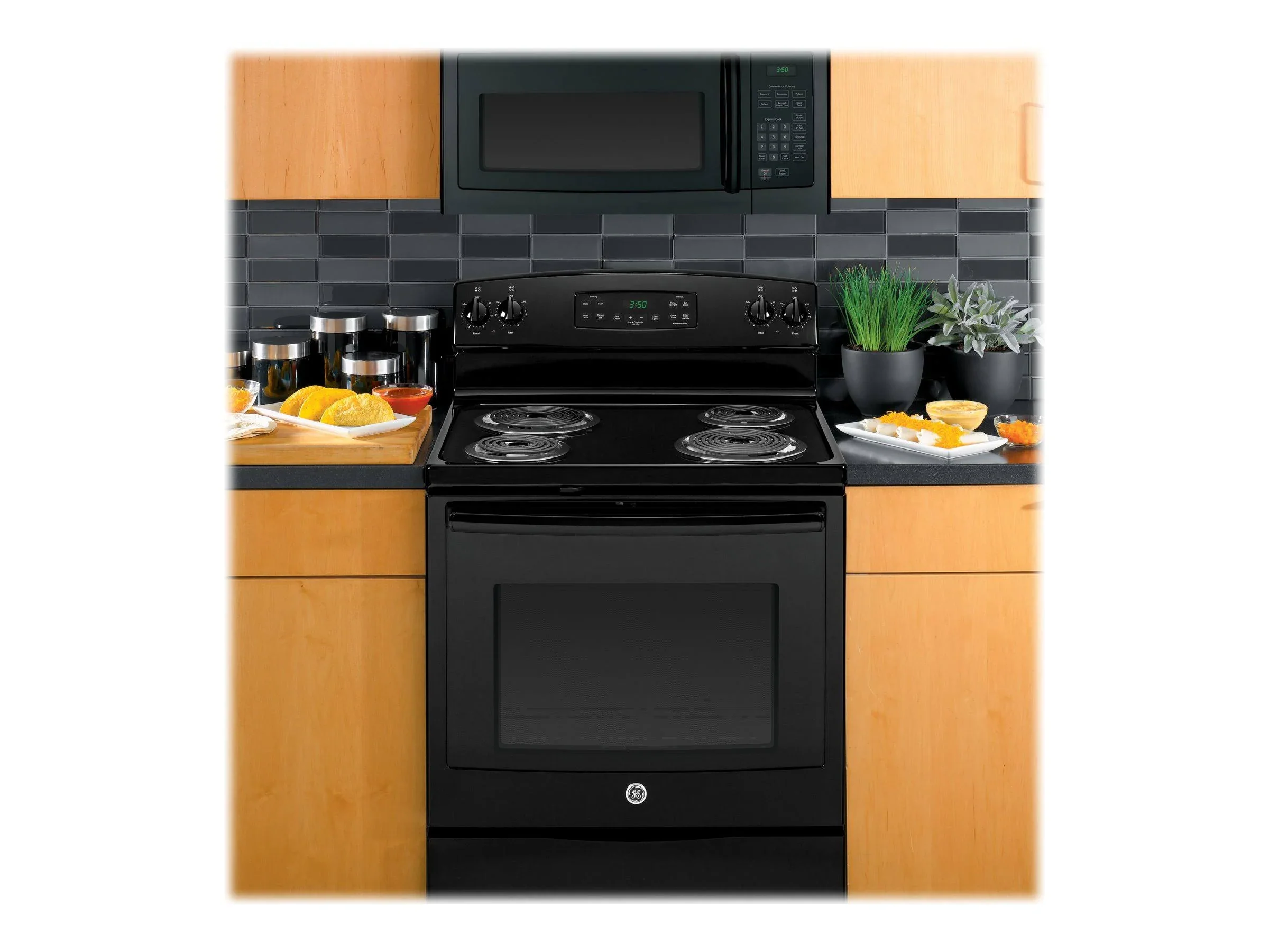 GE JVM3160 1000W Built-In Microwave Hood Combo - 1.6 cu ft - Black