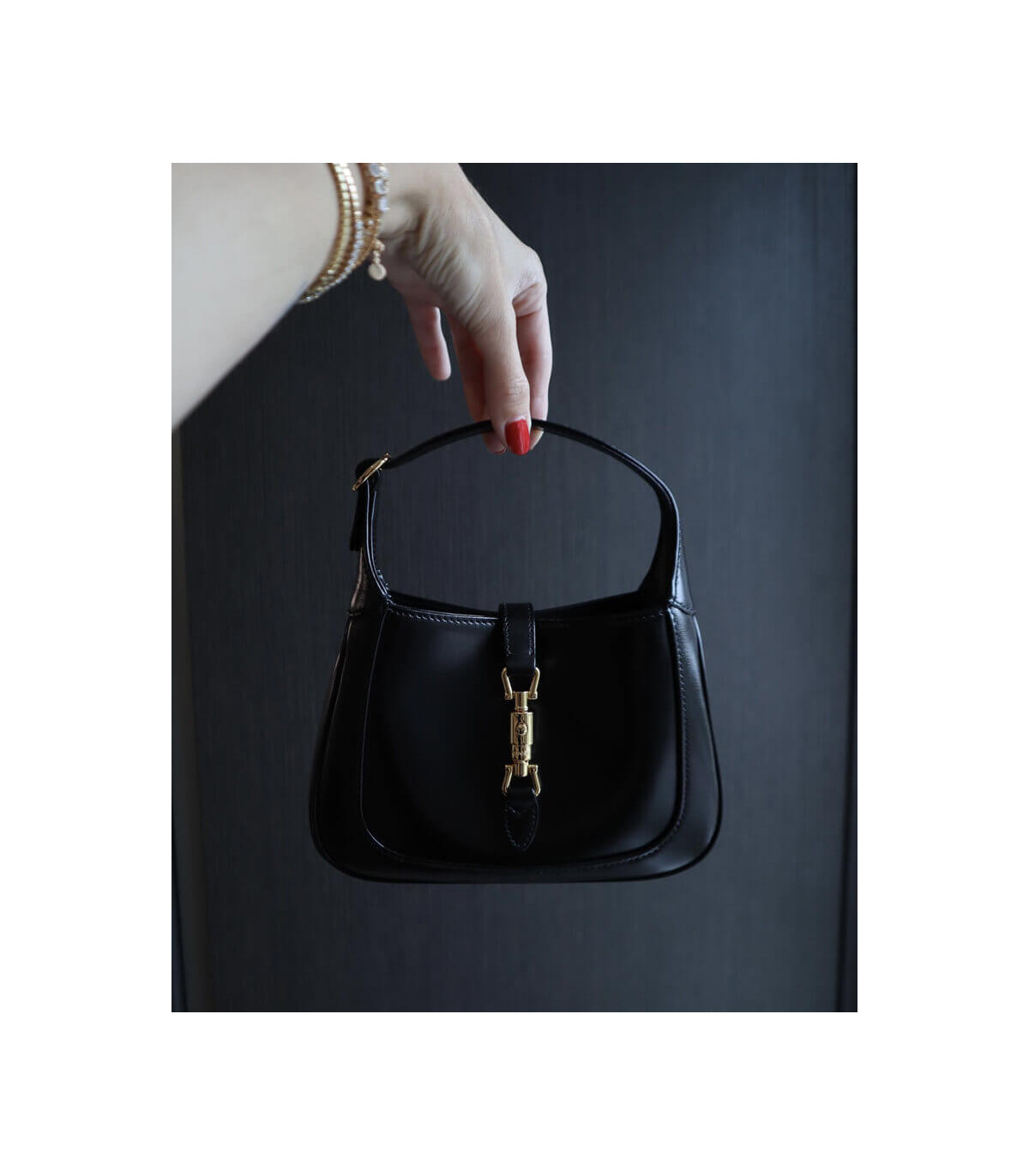 Gucci Jackie 1961 Mini Hobo Bag In Black Leather 19cm