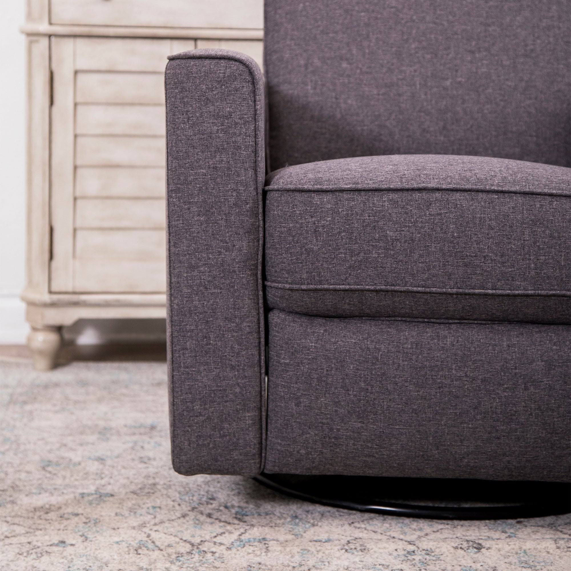 Abbyson Living Emma Nursery Swivel Glider Recliner in Grey