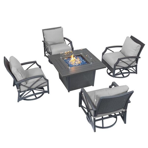 Kinger Home Ethan Rattan 5Piece Patio Furniture Set