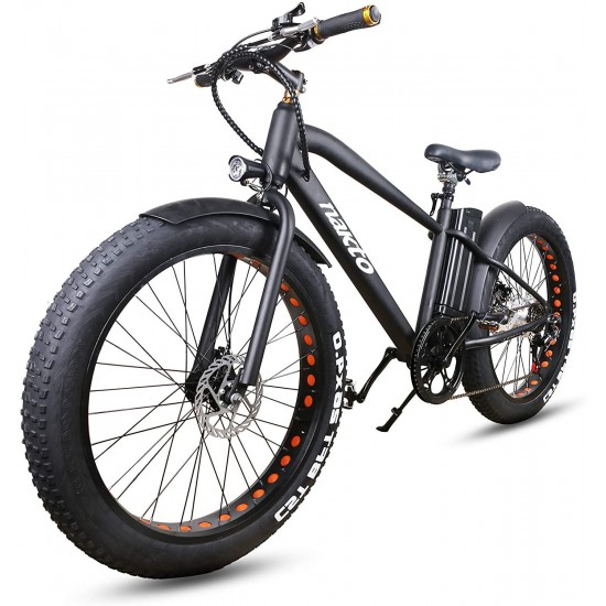 Fat Tire Electric Bike Beach Snow Bicycle 26″ 4.0 inch Fat Tire Electric Bicycle 300W36V10A/500W48V12A Electric Mountain ebike for Adults with 6 Speeds Lithium Battery,Smart LCD Display