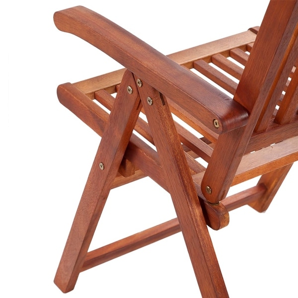 vidaXL Patio Folding Chairs Camping Garden Lawn Chair Solid Wood Acacia Brown
