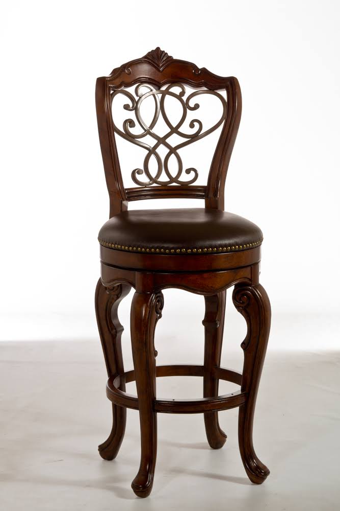 Hillsdale Furniture Burrell Swivel Counter Height Stool, Brown Cherry