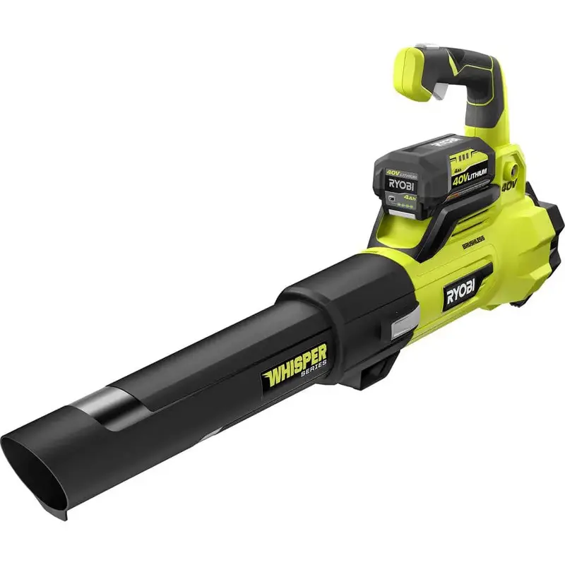 RYOBI RY40470 40V Brushless Jet Fan Blower – 125 MPH, 550 CFM, Includes 4.0Ah Battery & Charger