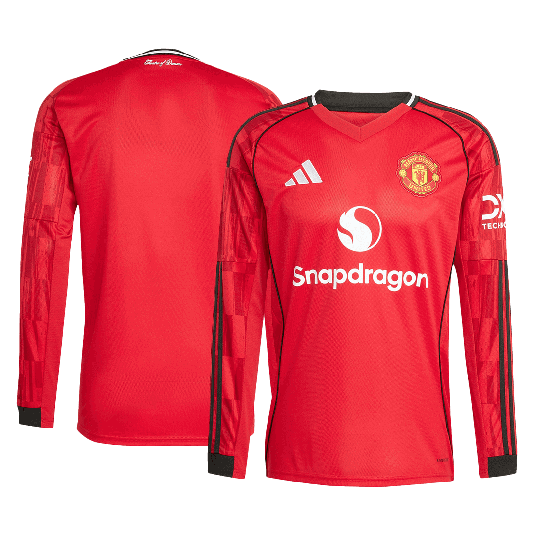 Manchester United Home Long Sleeve Jersey 2025/26