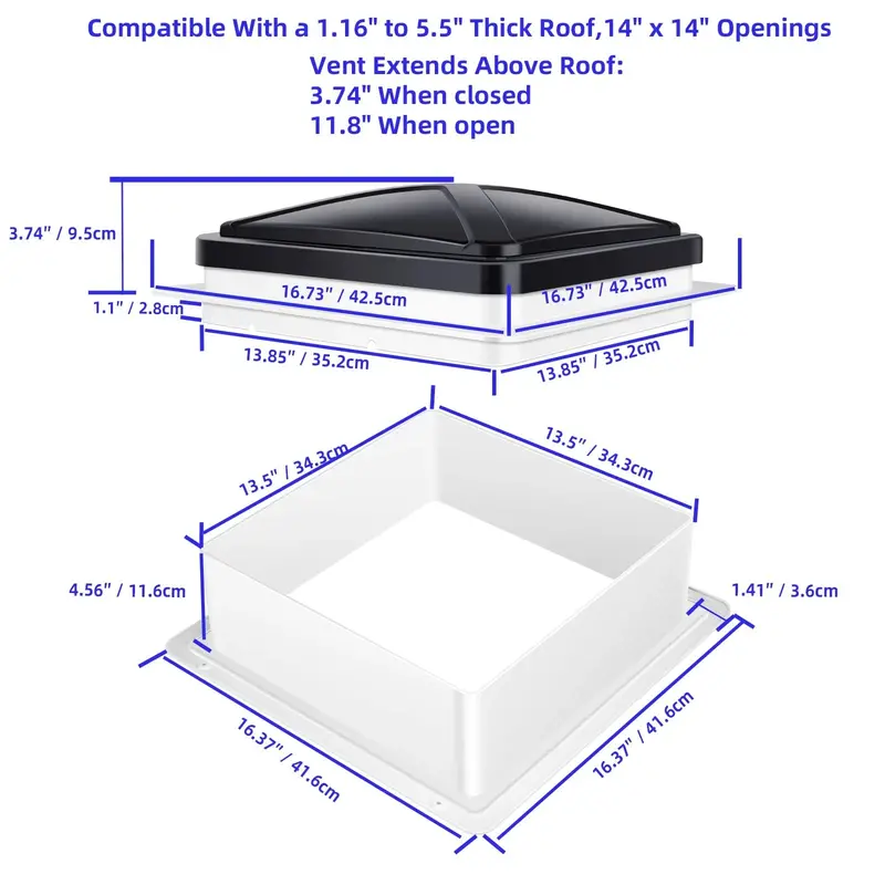 Starvent RV Roof Vent Fan – Reversible 6-Speed Ceiling Exhaust with Remote Control