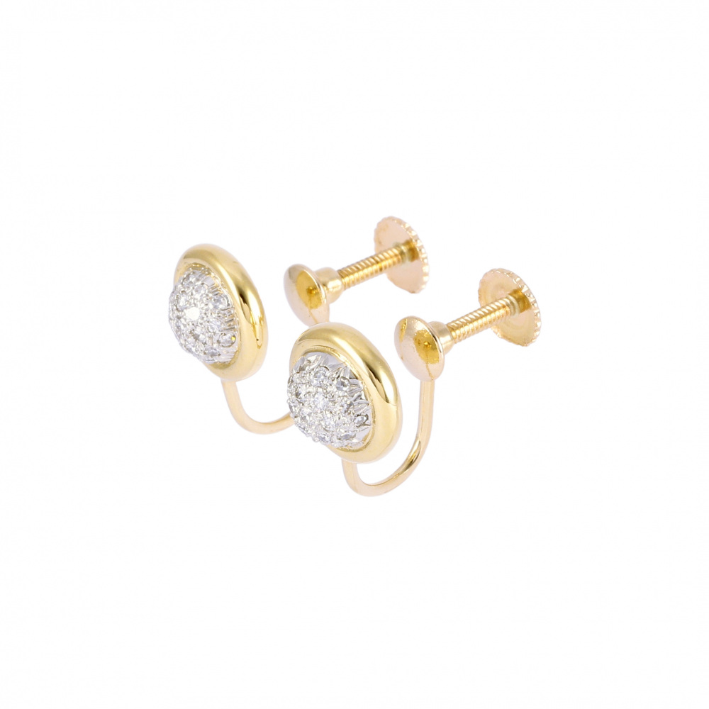 Tiffany & Co. Paloma Picasso Pave Earrings 18K Yellow Gold Diamond