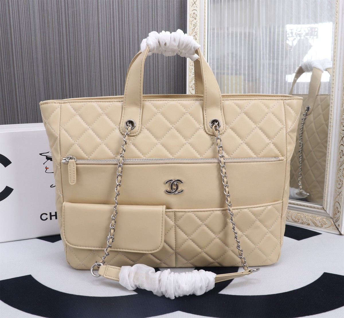 Top VersionChanel 23p full leather shopping bag - cnluxepick