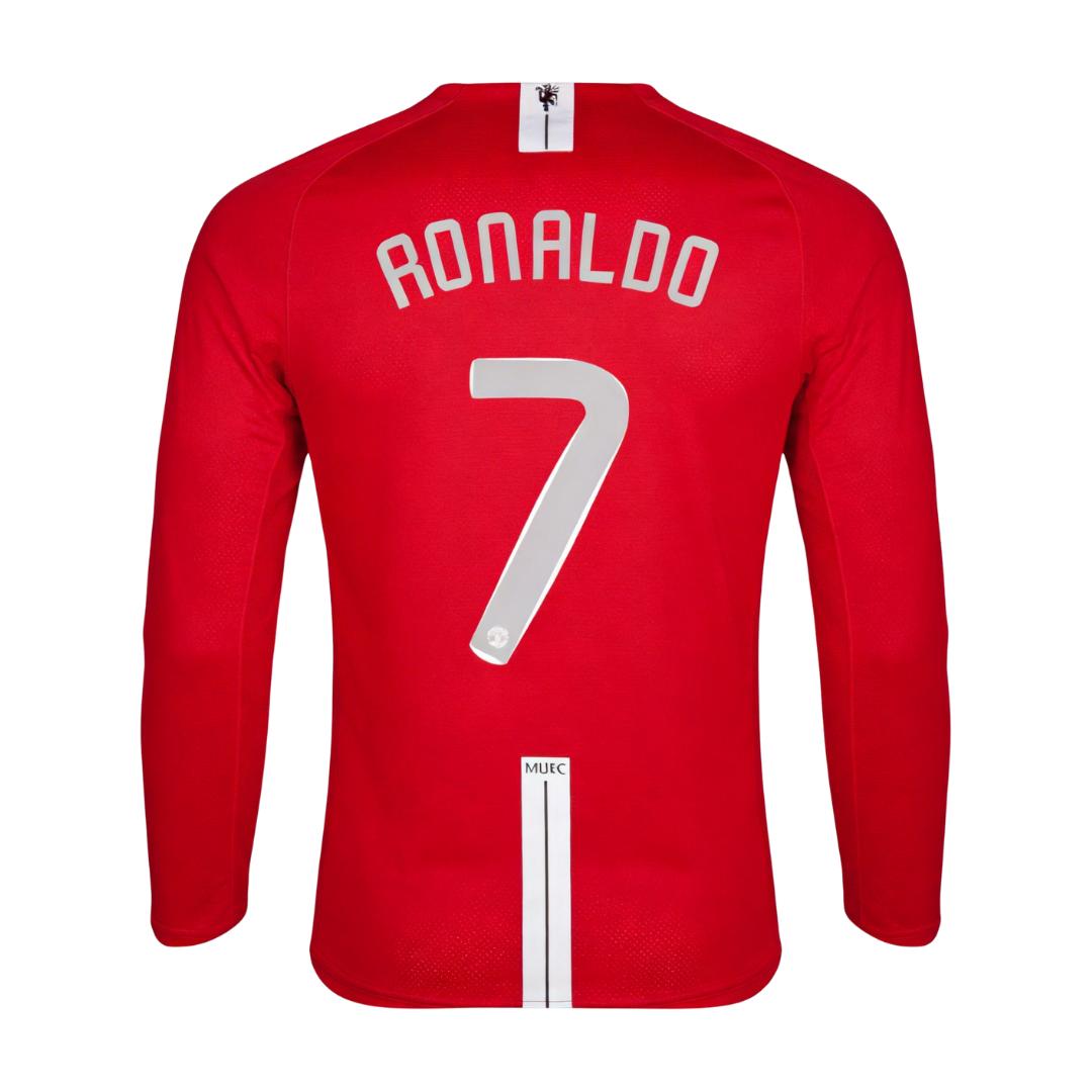 Retro Soccer Jersey RONALDO #7 Manchester United Home Long Sleeve 2007/08 - UCL Final